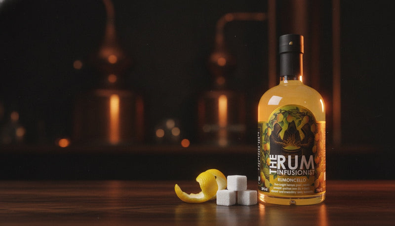 Rumoncello — the newest release, with lemon peel and sugar