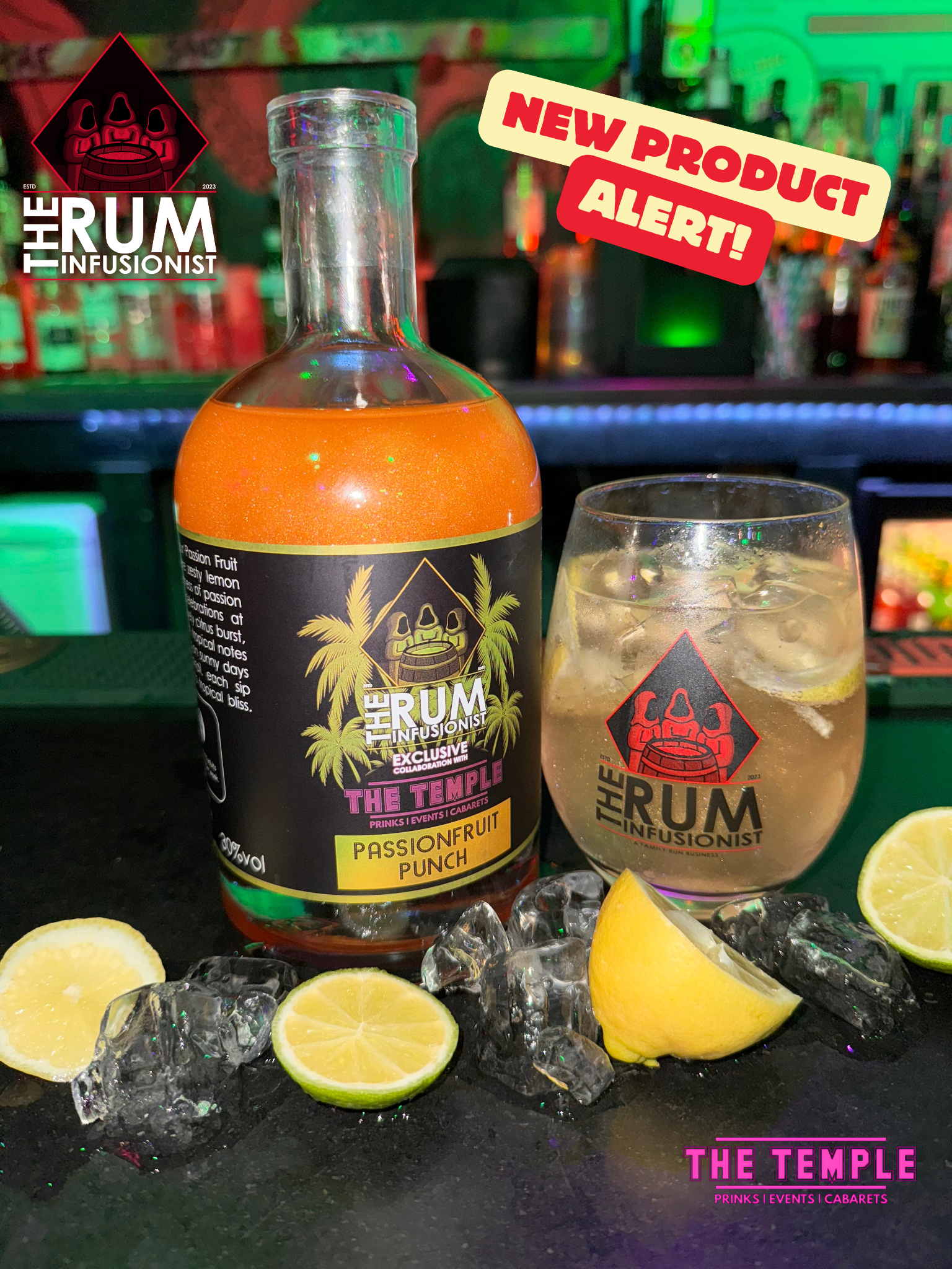 🌴 Passionfruit Punch Rum – 70cl Bottle - 30% ABV - Limited Edition Collaboration with Temple Bar