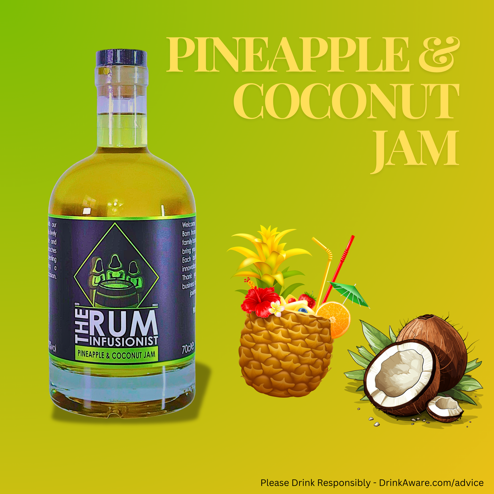 🍍 Pineapple & Coconut Jam Flavoured Rum - 30% ABV