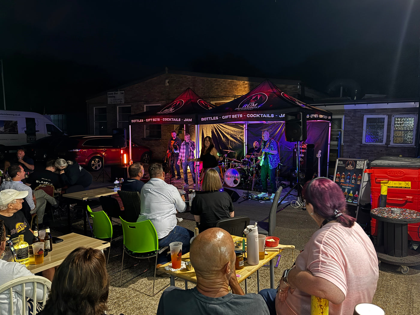 The Rum Infusionist courtyard live music setup