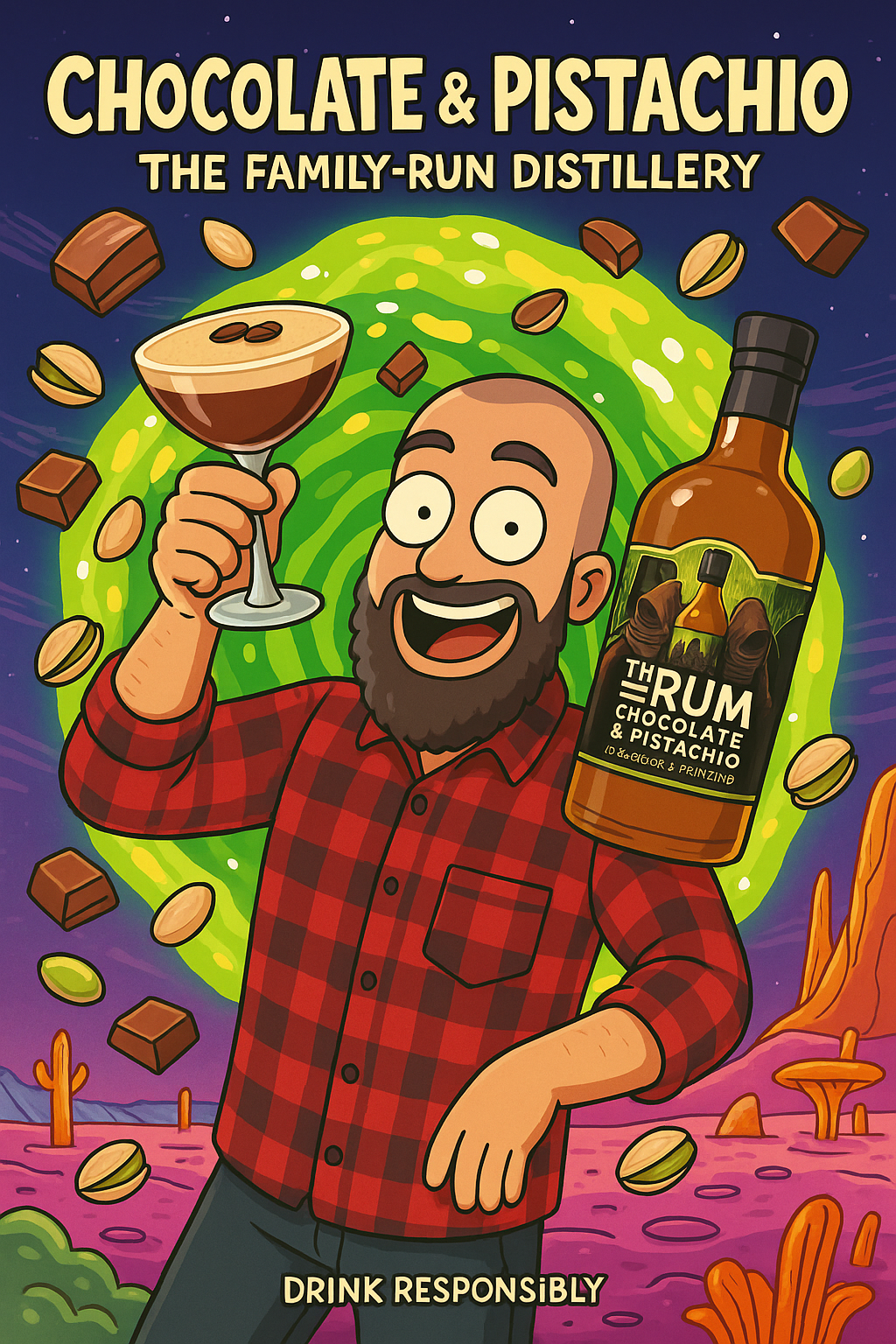 Chocolate & Pistachio Infused Rum – 32.3% ABV | The Rum Infusionist