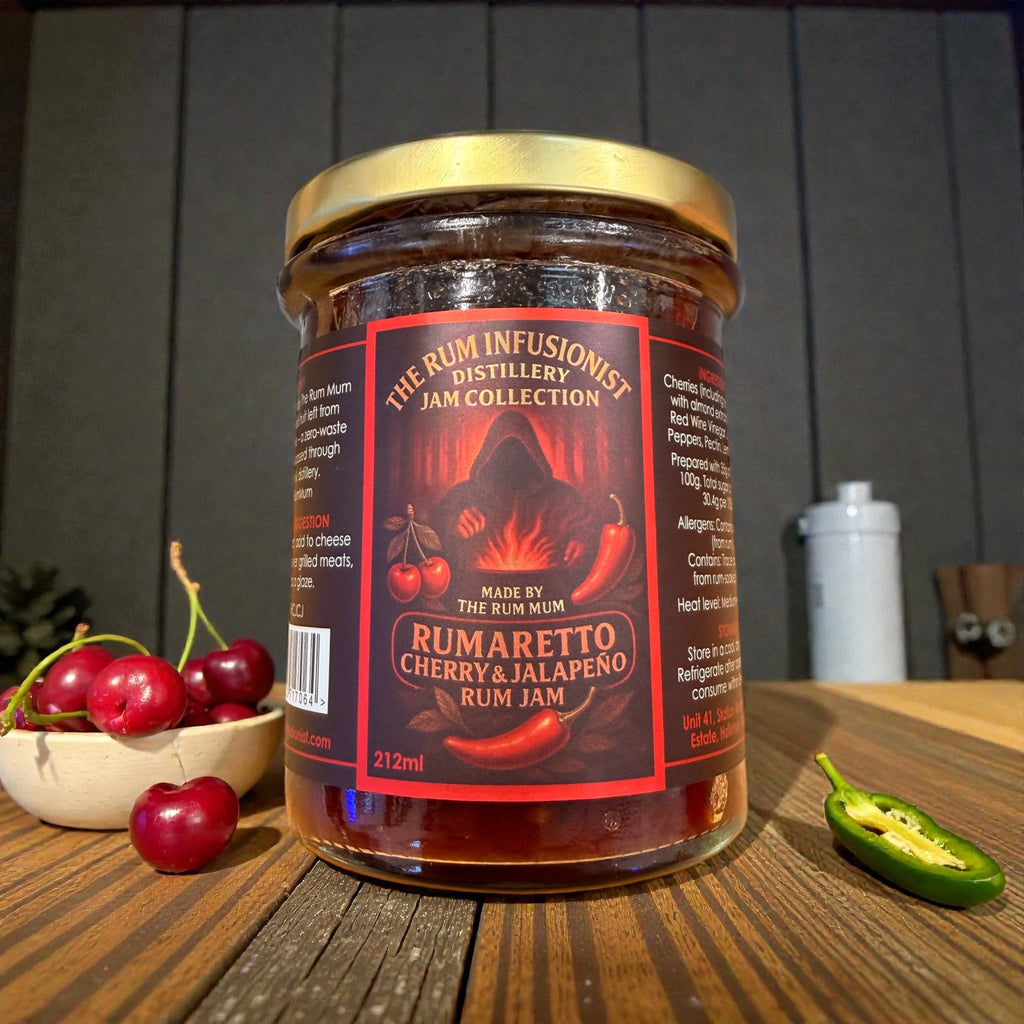 Rumaretto Cherry & Jalapeño Rum Jam Sauce – 200ml🍒🔥