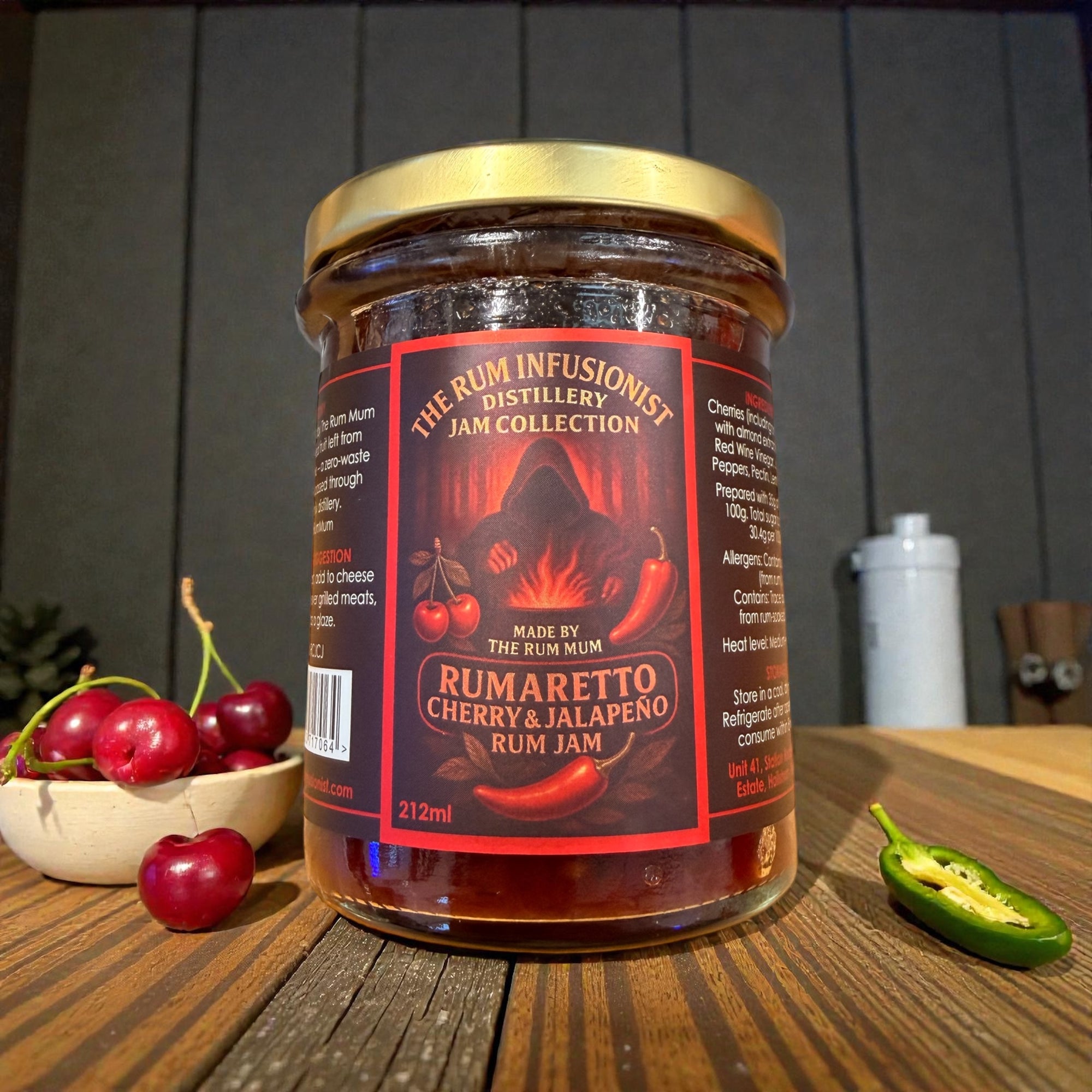 Rumaretto Cherry & Jalapeño Rum Jam Sauce – 200ml🍒🔥