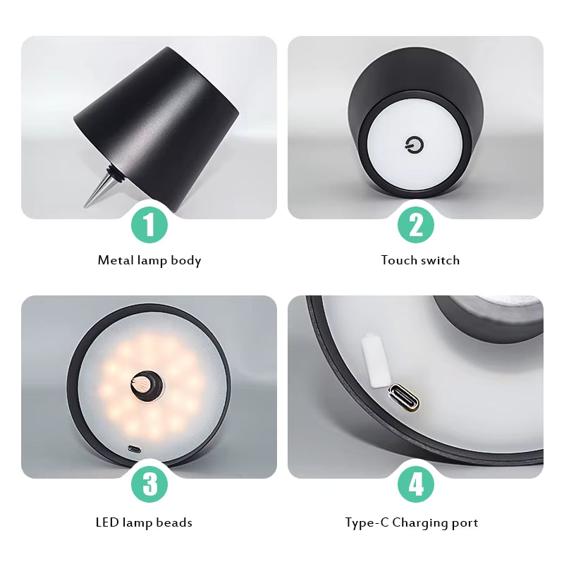 Rechargeable Bottle Lamp – Touch Dimming LED Topper