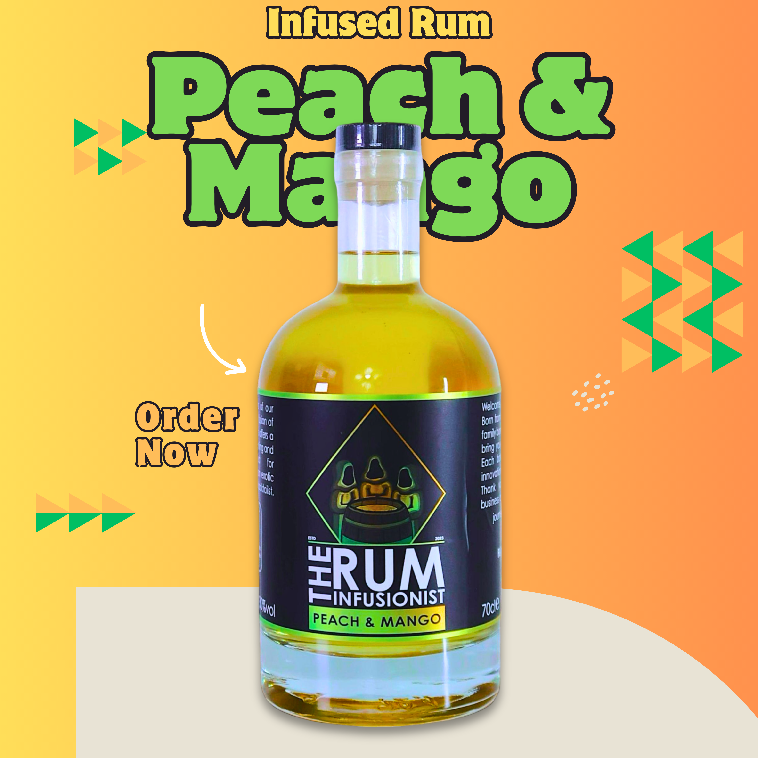 🍹 Peach & Mango Flavoured Rum - 70cl - 30% ABV