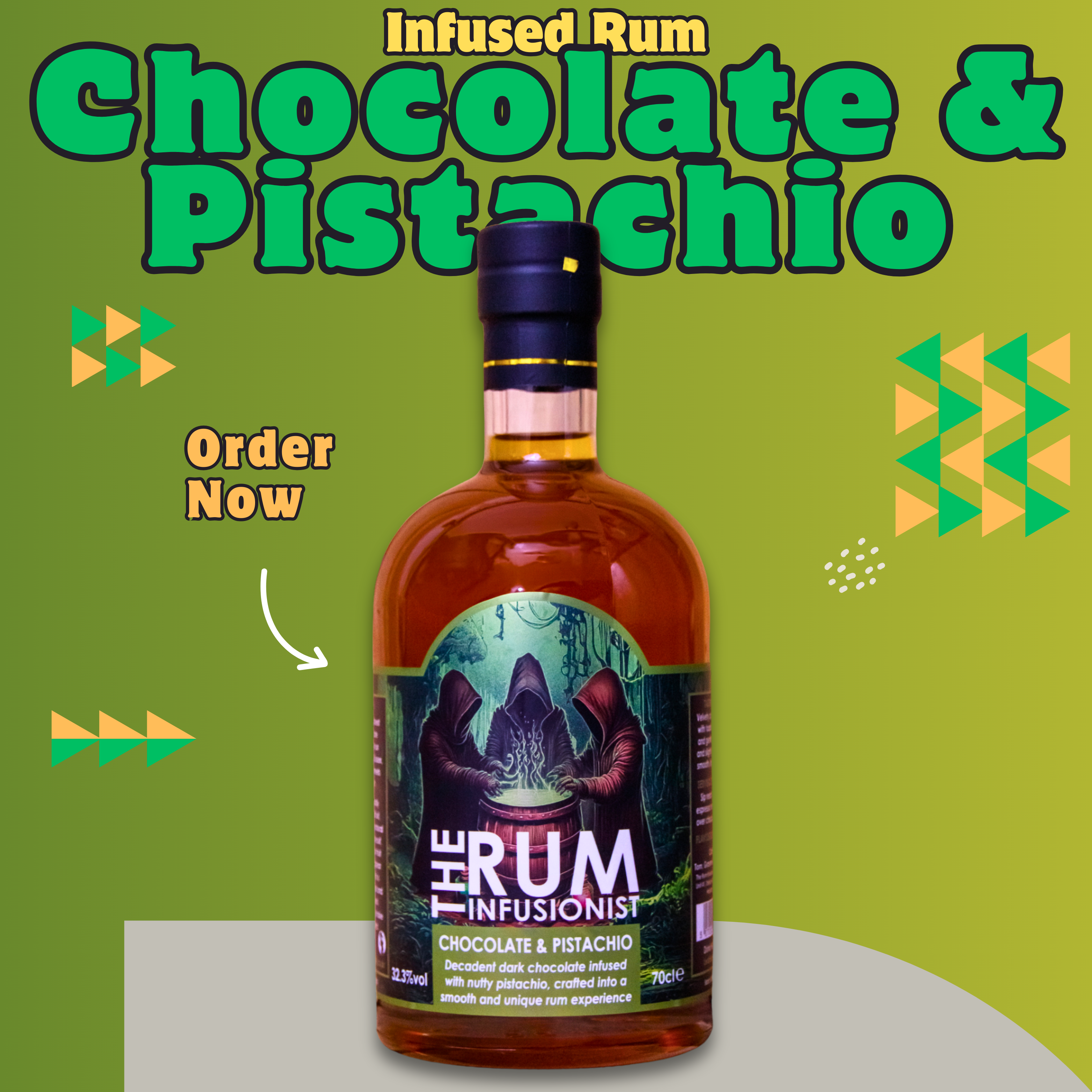 Chocolate & Pistachio Infused Rum – 32.3% ABV | The Rum Infusionist