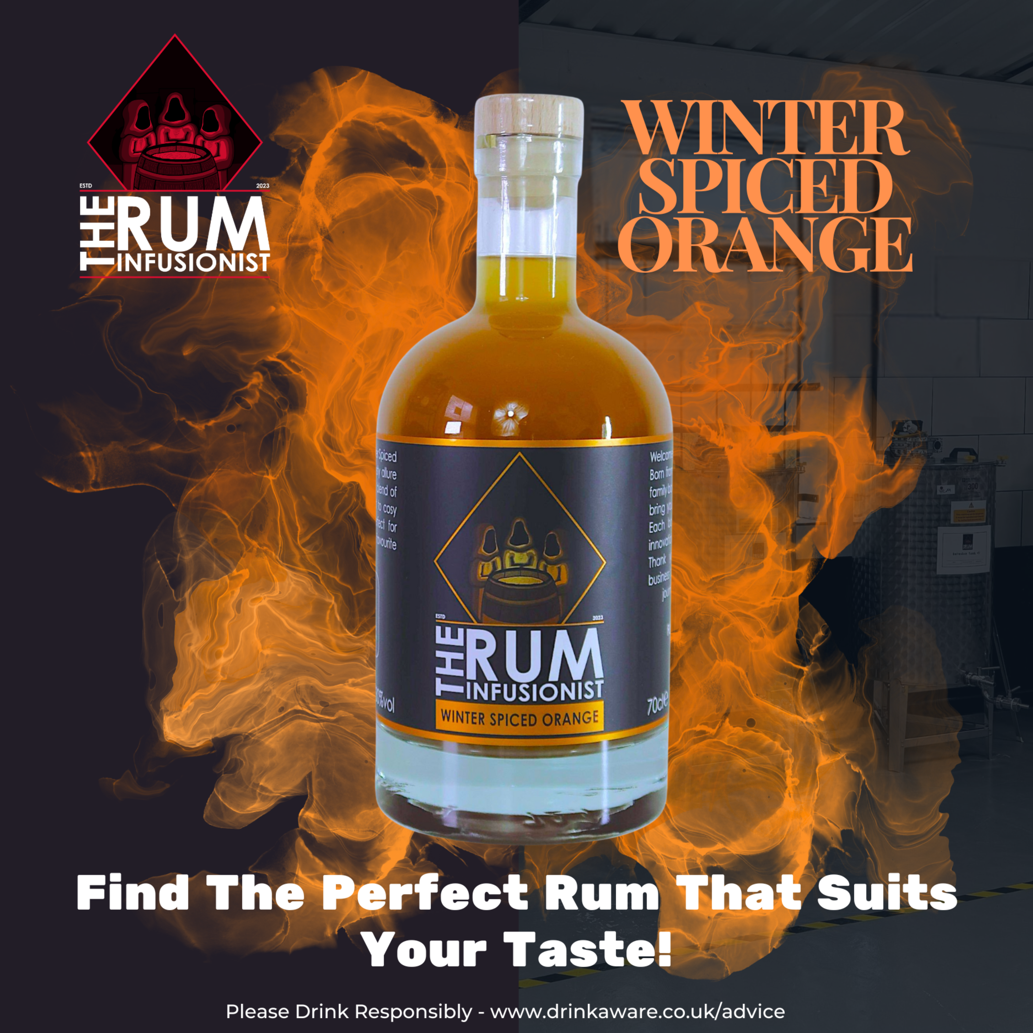 🍊 Winter Spiced Orange Flavoured Rum - 70cl - 30% ABV