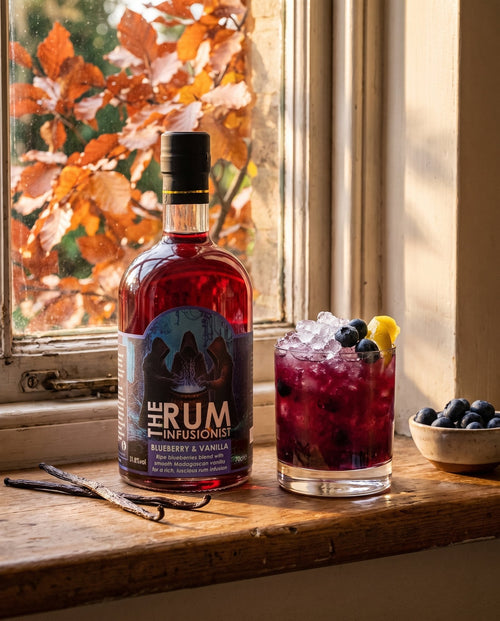 Blueberry & Vanilla and a Blueberry Bramble on an autumn window ledge