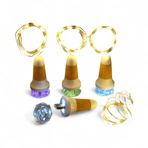 Bottle light stoppers with LED fairy lights