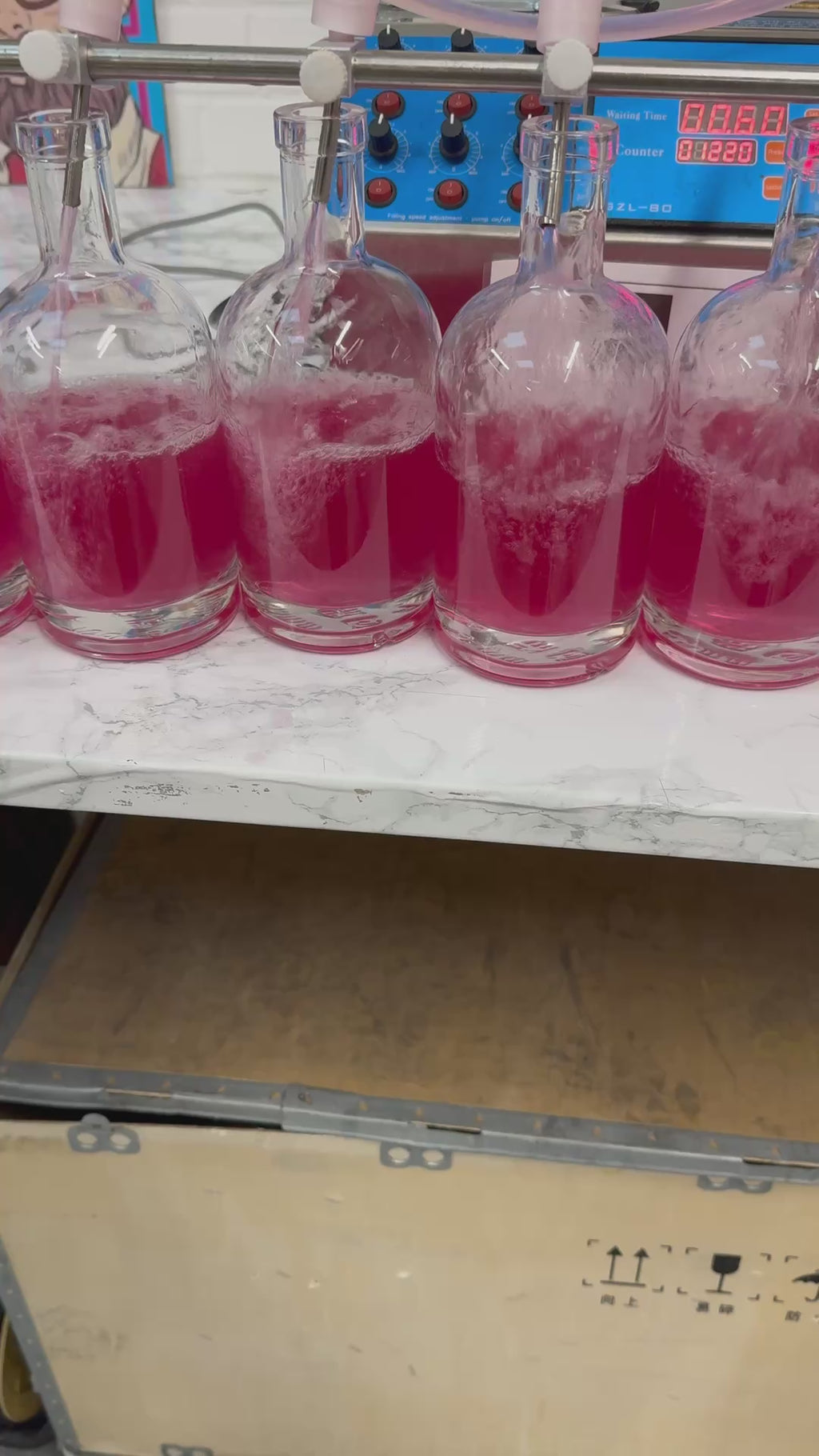 Bottling day at the distillery — Rhubarb & Custard rum