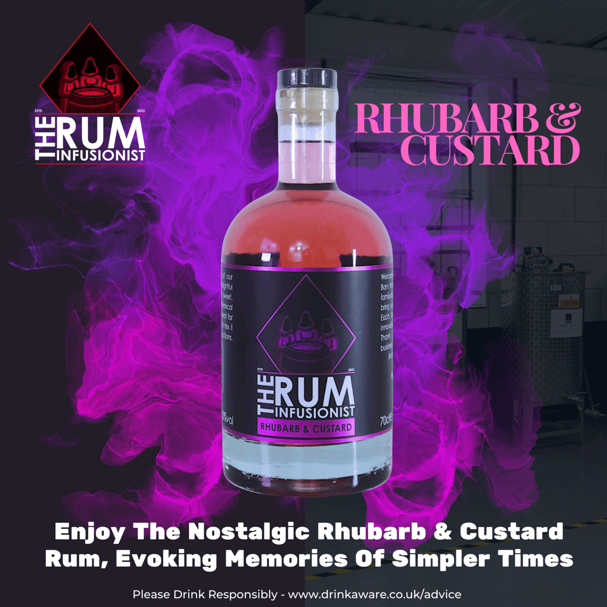🍹 Rhubarb & Custard Flavoured Rum - 30% ABV - The Rum Infusionist