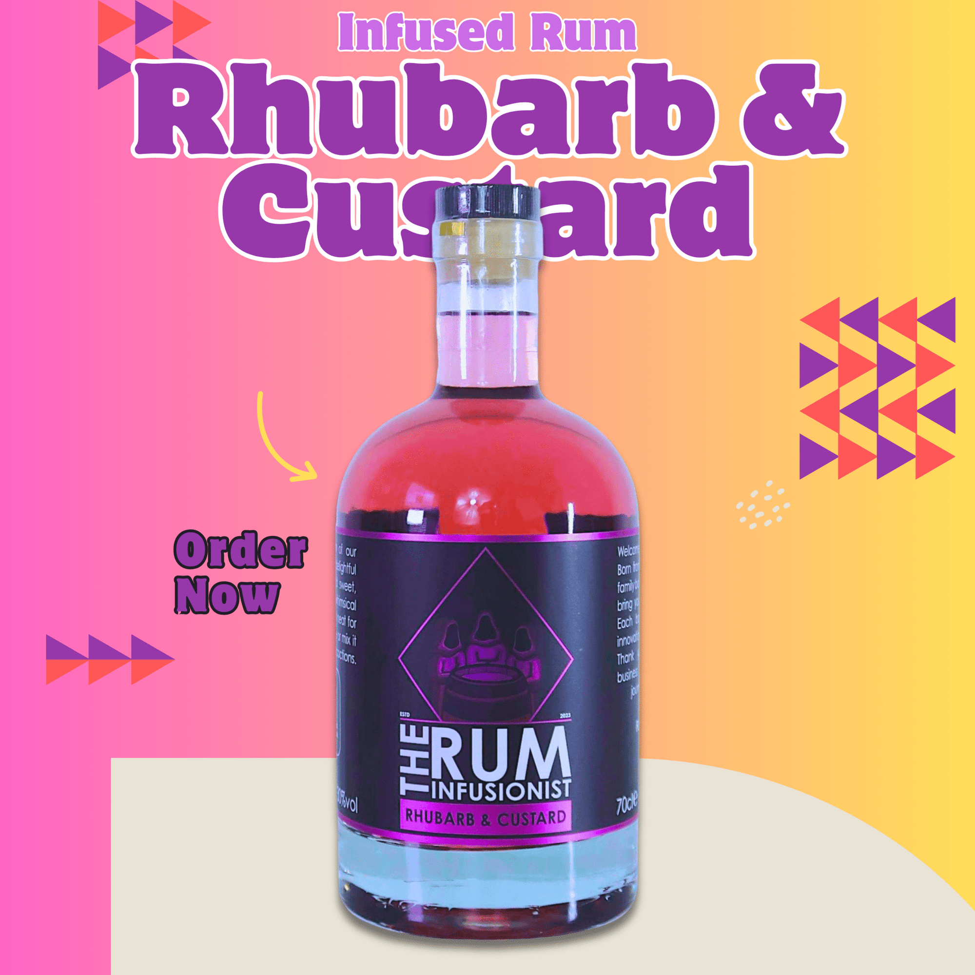 🍹 Rhubarb & Custard Flavoured Rum - 30% ABV - The Rum Infusionist